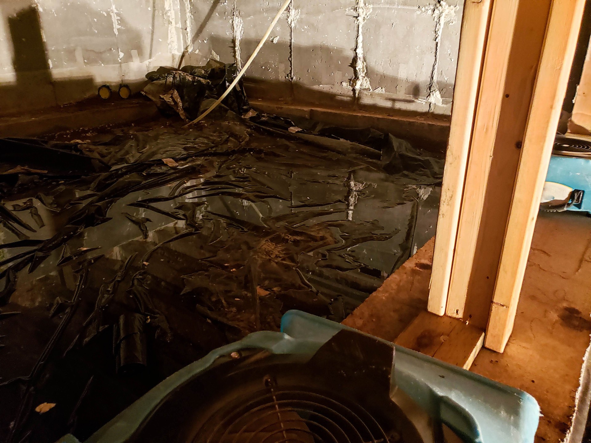 Water in Crawl Space with Drying Equipment